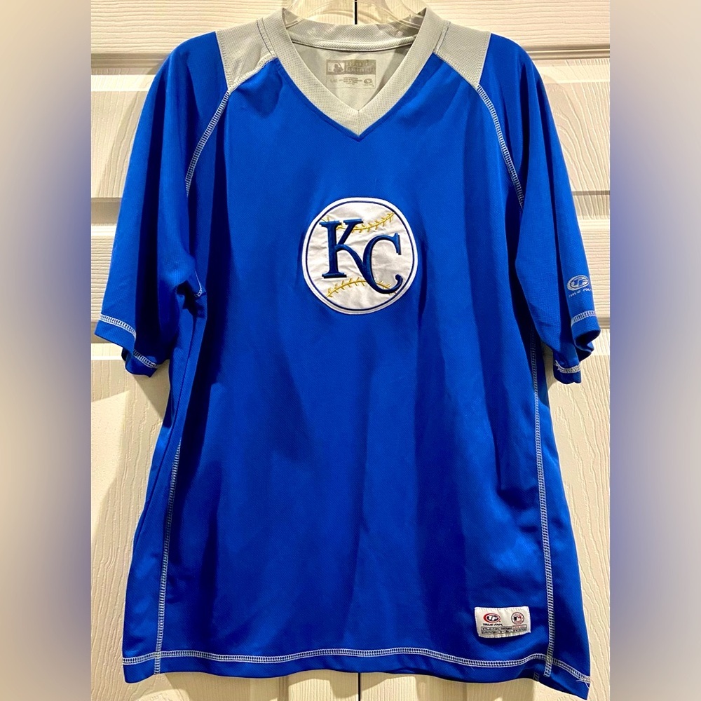 TRUE FAN KANSAS CITY ROYALS POLO POLY’ Pullover JERSEY SIZE L